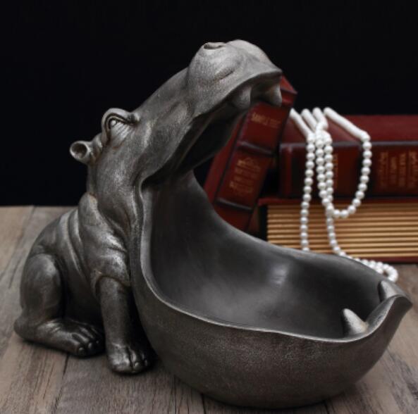 [MGT] Hippopotamus statue decoration resin artware sculpture statue decor home decoration accessories