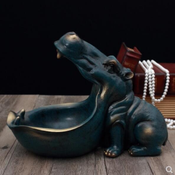 [MGT] Hippopotamus statue decoration resin artware sculpture statue decor home decoration accessories