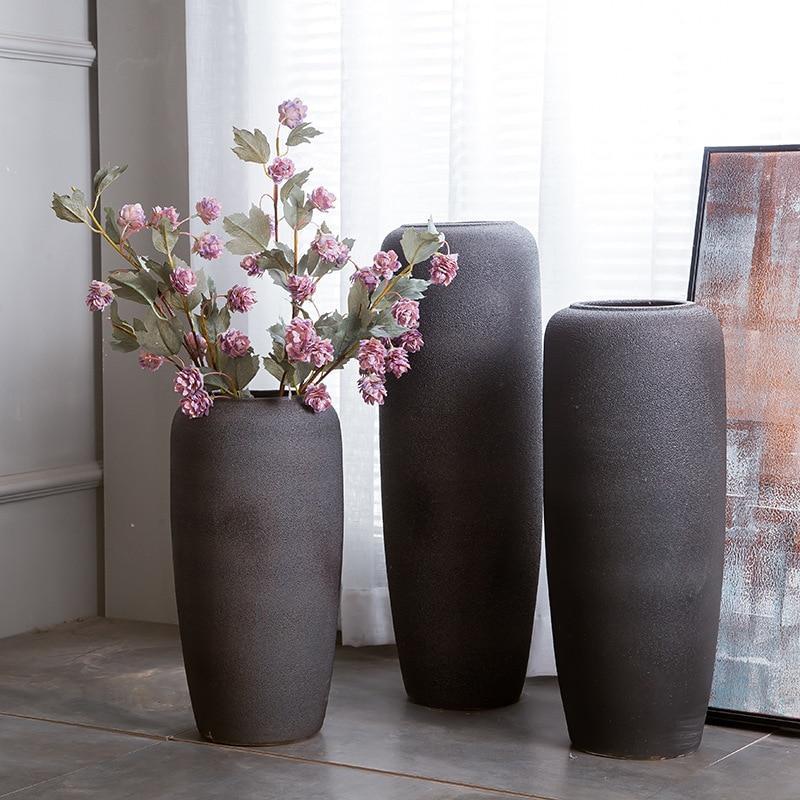 Jingdezhen Porcelain Floor Large Vases Matte Color Glaze Vase Modern Pastoral Style Ceramic Crafts