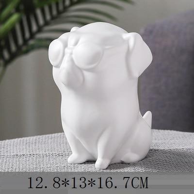 French Bulldog Statue Animals Golden Wings Black Dog Art Sculpture Ceramics Craft Nordic Modern Home Decor Ornament R4312