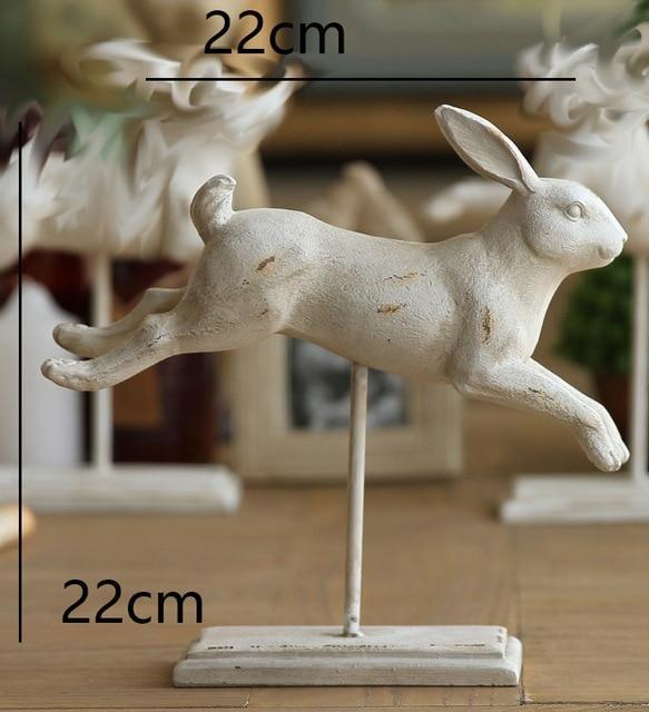 Home Decoration Fashion Jumping Rabbit Sculpture With Stand Ornament Handmade Wedding Decoration Animal Statue Gift Sculpture