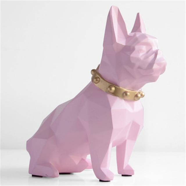 European Style Geometry French Bulldog Resin Statue Money Box Creative Home Decor Coin Storage Box Child Gift Piggy Bank WX3