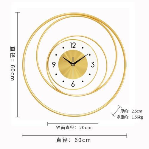 Large Nordic Modern Design Wall Clock Decor Minimalist Metal Gold Wall Clock Living Room Creative Wand Klok Home Watch JJ60WC