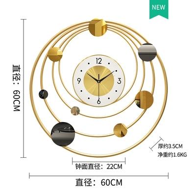 Large Nordic Modern Design Wall Clock Decor Minimalist Metal Gold Wall Clock Living Room Creative Wand Klok Home Watch JJ60WC