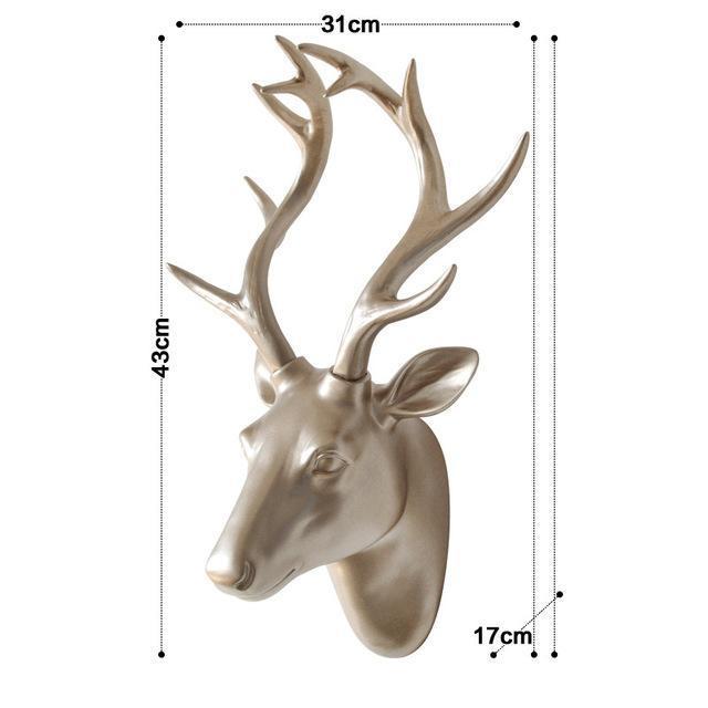 Original European Animal Deer Head Antelope Hanging Stereo Creative Living Room Mural Wall Background Decoration Resin Craft